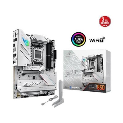 ASUS Rog Strix B850-A Gaming WiFi AMD B850 AM5 DDR5 6400 DP HDMI 3X M2 USB3.2 WiFi 6E BT AURA RGB Anakart