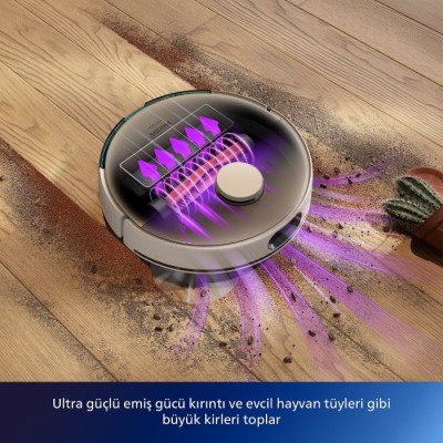 PHILIPS XU7100/02 Homerun 7000 Serisi Aqua İstasyonlu Robot Süpürge Beyaz