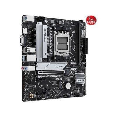 ASUS Prime B650M-K AMD B650 AM5 DDR5 6400 DP VGA 2x M2 USB3.2 Aura RGB 2.5Gbit LAN mATX 96GB a KA Anakart
