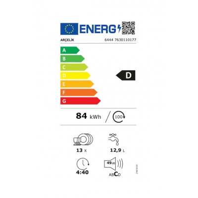 Arçelik 6444 WF 4 Programlı Bulaşık Makinesi