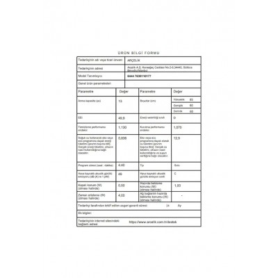Arçelik 6444 WF 4 Programlı Bulaşık Makinesi
