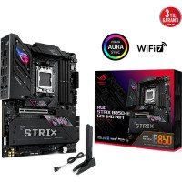 ASUS Rog Strix B850-E Gaming WiFi AMD B850 AM5 DDR5 6400 DP HDMI 3X M2 USB3.2 WiFi 6E BT Aura RGB Anakart