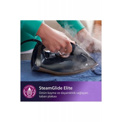 Philips 7500 Serisi Buharlı Ütü, 3200W, 55 g/dk Sürekli Buhar, SteamGlide Elite, 260 g Şok Buhar, DST7510/80