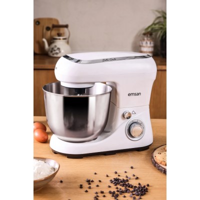Emsan Bella Gusto Stand Mikser 1300 W 5 l Mutfak Şefi Beyaz
