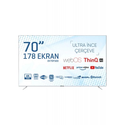 Onvo OV70F500 70″ 178 Ekran Uydu Alıcı 4K Ultra HD webOS Smart LED TV (Çerçevesiz)