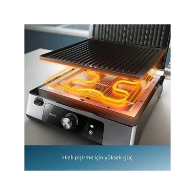 PHILIPS HD6301/90 5000 Serisi Izgara ve Tost Makinesi Inox