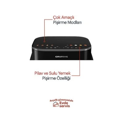 GRUNDIG FRY 8420 AirFit+ Buhar Destekli Airfryer Antrasit